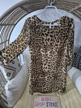 Charming Charlie Leopard Print Tunic in Tan and Brown